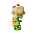 Colorful bubble machine shaped like a flower on a white background